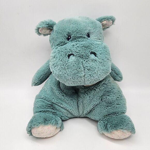 Baby Gund Oh So Snuggly Hippo Plush Floppy Lovey 12" Green Soft Beanie Bottom - Picture 1 of 7